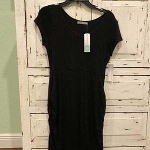 Greta Maternity Short Sleeve Dress, LOVEAPPELLA Brand, Medium, Black